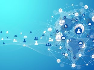 Global structure networking and data connection concept. Social network communication in the global computer networks. Internet technology. Business. Science. Vector illustration.