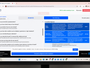 pantalla medsys ai asistente clinico inglés